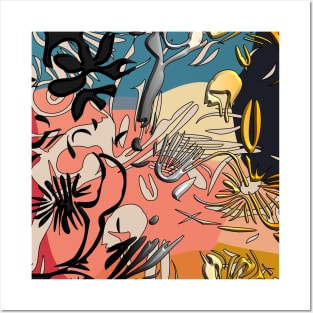Geometric modern Boho abstract mid century stripes minimalist 159 Pattern Posters and Art